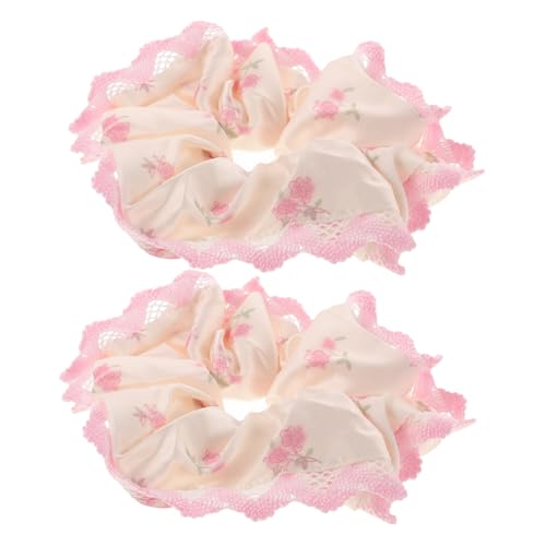 Ipetboom 2stücke Blumige Satin Haargummis Mit Zarten Spitzen Rutschfeste Haarbänder Für Pferdeschwänze Für Modebewusste Frauen Und Besondere Anlässe von Ipetboom