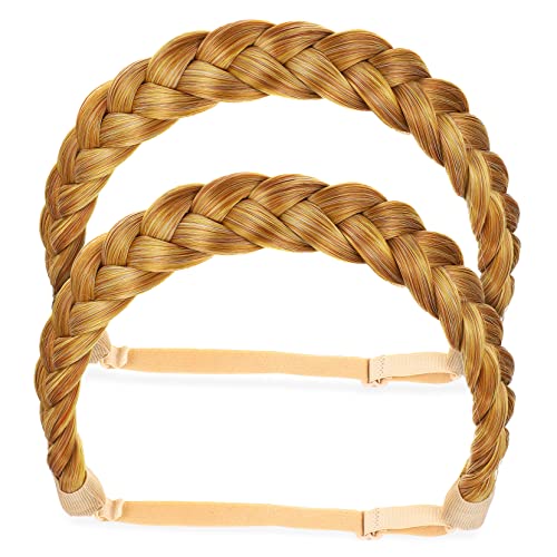 Ipetboom 2stücke Geflochtenes Stirnband Aus Hochwertigem Material Breites Zopfhaarband Elastisches Haarteil Für Mädchen Klassisches Stirnband Mit Chunky Design Zum Zurückhalten Der von Ipetboom