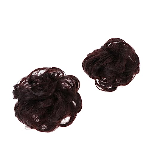 Ipetboom 2stücke Haar Chignon Dutt Frauen Synthetische Haar-ringe Dunkelbraun Haarschmuck-tool Zur Volumensteigerung Für Elegante Hochsteckfrisuren von Ipetboom