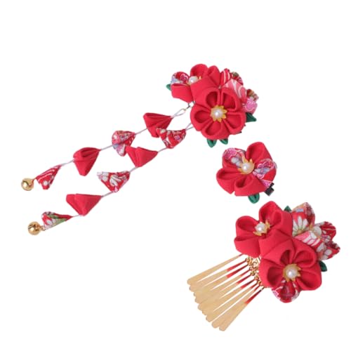 3St haarschmuck haar spangen Geschenkidee haarspangen haar clips spangen klotho japanische Fan-Haarspange japanische Haarnadel für Mädchen Hochzeit Blumen Ranke Kopfbedeckung Braut von Ipetboom