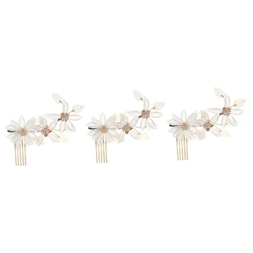 3st Blumenkamm Perlenkopfschmuck Für Die Hochzeit Haarschmuck Für Den Abschlussball Hochzeit Haarkamm Blumenmädchen Haarschmuck Kämme Tiara Braut Haarnadel Legierung Cheongsam von Ipetboom