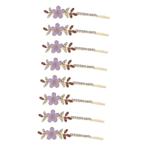 4 Paare Strass-Blumen-Haarspange Haarspangen für kleine Mädchen Hochzeitshaarspangen für Bräute Haarklammer haarschmuck Haarnadel mit Strass Haarklemme Geometrie schmücken Violett von Ipetboom