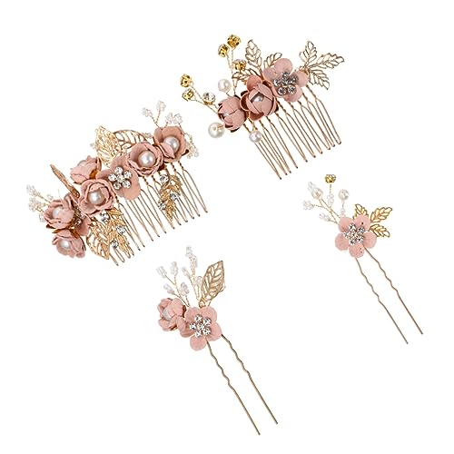 4 Stück Blumenkamm-Haarnadel-Set Braut Hochzeit Kopfschmuck Hochzeit Haarkämme Haarnadeln hochzeitsdeko Tiara Haarnadel Haarkamm floraler Kopfschmuck die Blumen Kopfbedeckung von Ipetboom