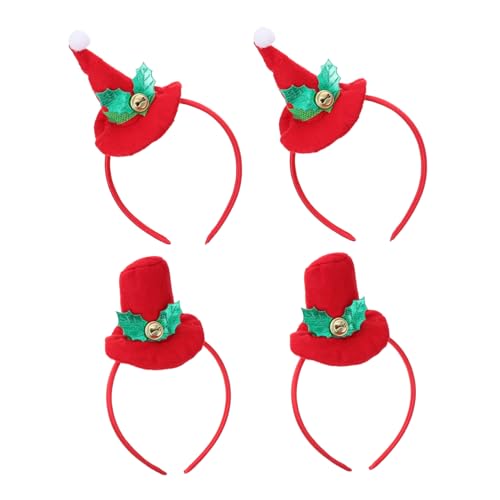 Ipetboom 4stücke Weihnachts Mini Hut Haarreifen Festliche Haaraccessoires Mit Xmas Elementen Dekoration Für Partys Und Feiern Langlebig Und Zu Tragen von Ipetboom