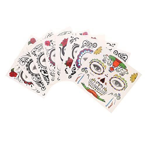 Ipetboom 8blätter Temporäre Gesichtstattoos Wasserdichte Halloween-aufkleber Für Cosplay Und Partys Kreative Maskerade-gesichtsdekorationen Einfache Anwendung Für Beeindruckende Looks von Ipetboom