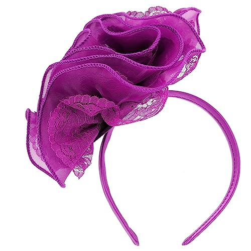 Blumen-fascinator-stirnband Haarschmuck Für Frauen Teeparty-stirnbänder Großes Blumenstirnband Haarschmuck Mit Blumen 1920er Hasenohren Große Kleid Violett Fräulein Metall von Ipetboom