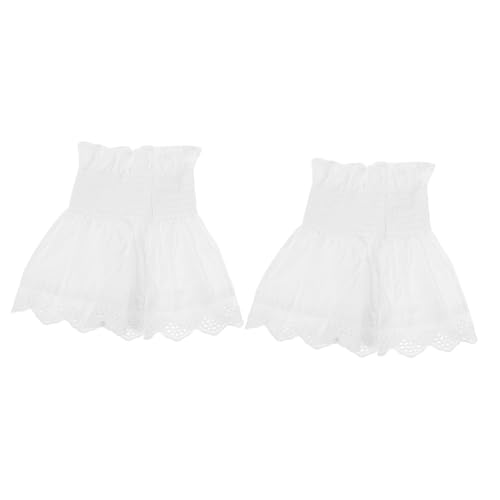 Ipetboom 1 Baumwollscheide Ärmel Handmanschette Gefälschte Manschetten Handgelenkmanschetten Clown-handgelenkrüsche Clownkragen Und Manschetten Abgetrennte Ärmel Baumwolle Weiß von Ipetboom