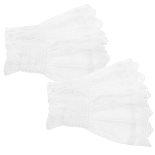 Ipetboom Spitzenarmmanschetten Für Damen Abnehmbare Rüschenmanschetten Falsche Ärmel Aus Baumwolle Verstellbare Manschettenweite Stilvolle Layered Ärmel Für Bluse Pullover Mantel von Ipetboom