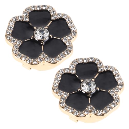 Ipetboom 1 Paar Blumendiamantmanschettenknöpfe Kupfermanschettenknöpfe Hemdmanschettenschmuck Erste Manschettenknöpfe Förmliche Manschettenknöpfe Für Herren Strasssteine Black von Ipetboom