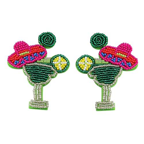 Ipetboom 1 Paar Bohemian Ohrstecker mit Bunten Reisperlen Stilvolle Ohrringe im Weinglas Design für Damen für Jede Gelegenheit Jedem Outfit von Ipetboom