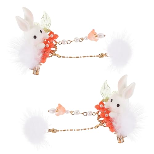 Ipetboom 1paar Bunny Haarspangen Mit Und Fransen Süße Ostern Haaraccessoires Für Mädchen Vintage Tierdesign Für Schule Und Partys von Ipetboom