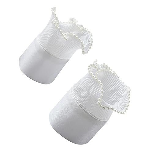 Ipetboom Abnehmbare Handgelenkmanschetten Damen Aus Rüschen Spitze Mit Perlen Verstellbare Fake Ärmelmanschetten Für Hochzeiten Cosplay Und Kostümpartys von Ipetboom