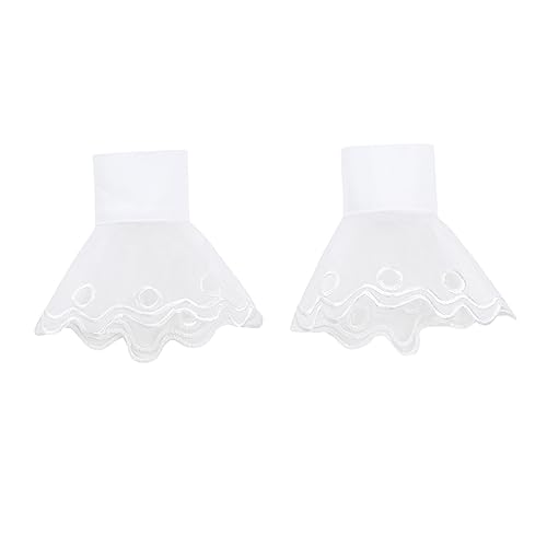 Ipetboom 1 Paar Fake Handgelenk Manschetten Spitze für Damen Abnehmbare Rüschenärmel Chiffon Dekorative für Pullover Blusen und Kleider Elegantes Accessoire für Partys und Alltag von Ipetboom
