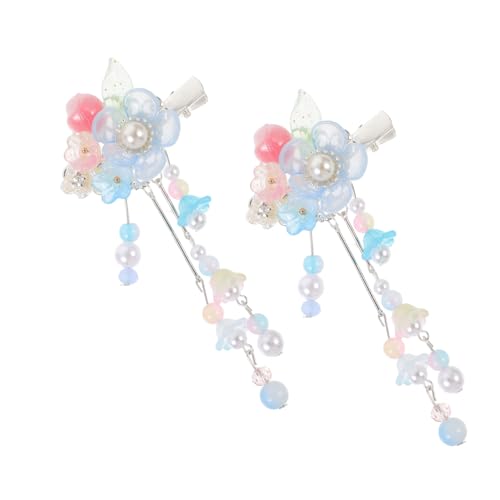 Ipetboom 1 Paar Flower Quaste Step Shake Fälschung Haarkämme für Damen Wurzelclips für lockiges Haar Gingham Rot ästhetischer Haarschmuck Haarspangen für dickes Frauenhaar Legierung Blue von Ipetboom