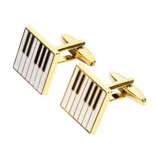 Ipetboom 1 Paar Goldene Piano Manschettenknöpfe für Herren Kreative Hemdmanschetten mit Klavierdesign Eleganter Schmuck für Besondere Anlässe für an Männer zu Weihnachten Valentinstag oder von Ipetboom