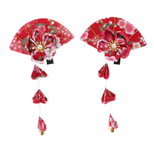 Ipetboom 1paar Tassel Haarspangen Für Damen Japanische Fan Haarnadeln Mit Blumen Und Langen Quasten Elegante Haaraccessoires Für Hochzeiten Feste Und Alltag von Ipetboom