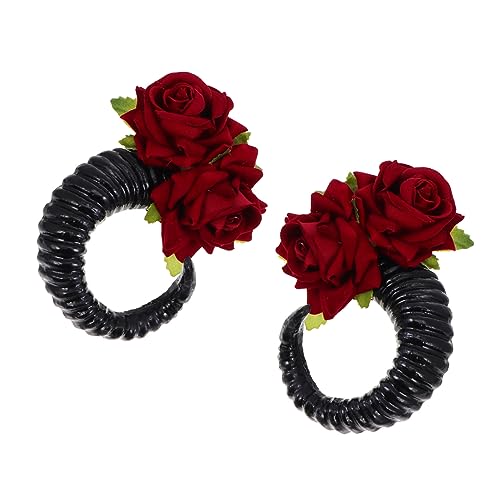 Ipetboom 1 Paar Klaue Haarnadel Haarspangen Aus Schafshorn Hörner Stirnband Teufelshorn Haarspange Teufel Stirnband Kopfbedeckung Widder-schädel-wand- Ram Rot Bettwäsche Aus Baumwolle von Ipetboom