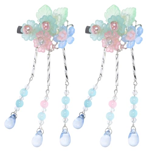 Ipetboom Blumen-haarspange Chinesisch Haarschmuck Für Damen Haarspangen Für Dickes Haar Hanfu-haarschmuck Traditionelle Haarspangen Mit Blumenquasten von Ipetboom