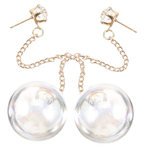 Ipetboom 1 Paar Lange Kettenohrringe mit Transparenten Glasbällen für Frauen Leichte und Tropfenohrringe für Besondere Anlässe Wie Hochzeiten und Partys von Ipetboom