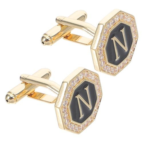 Ipetboom Manschettenknopf Herren Mit Strasssteinen Buchstabenmuster Für Smoking Anzug-accessoires Für Business Und Gesellschaftliche Anlässe Ärmelmanschettenknöpfe Für Erwachsene von Ipetboom