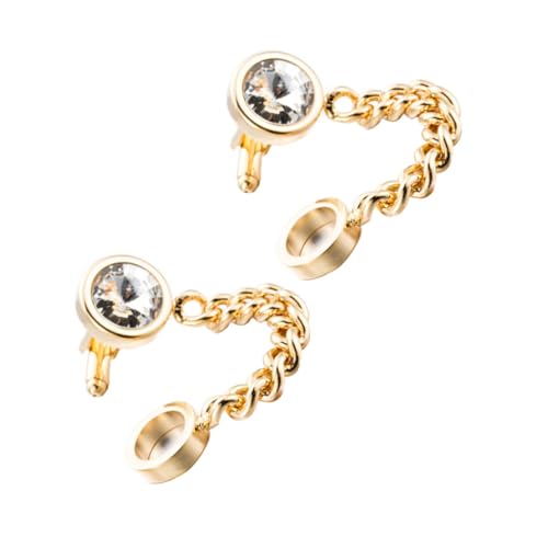 Ipetboom 1 Paar Manschettenknöpfe Mit Kristallverzierung Hemd Accessoire Manschettenknöpfe Für Herren Die Kette Golden von Ipetboom