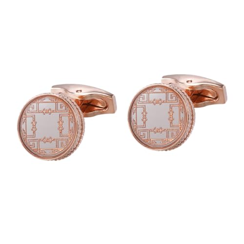 Ipetboom 1 Paar Manschettenknöpfe für Herren Retro Hemdknöpfe Roségold Dekorative Krawattenaccessoires für Hochzeiten Anlässe Business Outfits Cufflinks von Ipetboom