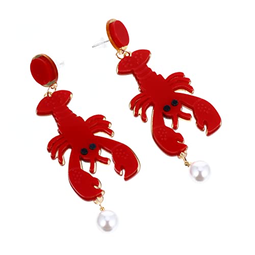Ipetboom 1 Paar Perlenohrringe Fallen Krake süße tierische Ohrringe lustiger Ohrring Ohrtropfen- -Thema Ohrschmuck Frau Ohrentropfen Schmuck zum Thema Acryl von Ipetboom