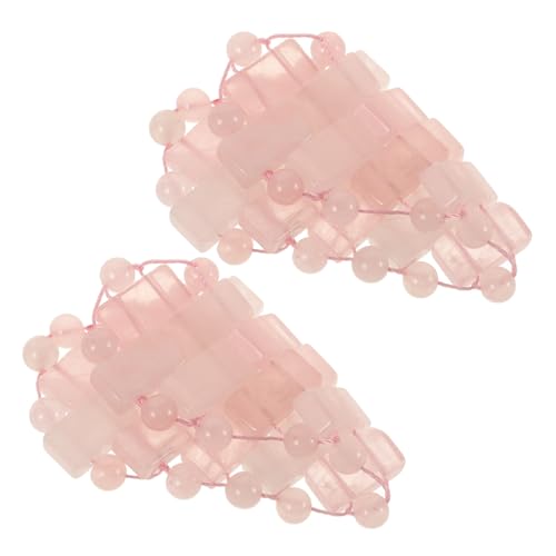 Ipetboom 1 Paar Pink Crystal Eye Patch Herz-Quarz-Augenmaske Augenabdeckungen für Gesichtsbehandlungen Augenmasken kühlender Lidschatten Quarz-Massagegerät Quarzblende Kristallstein Rosa von Ipetboom