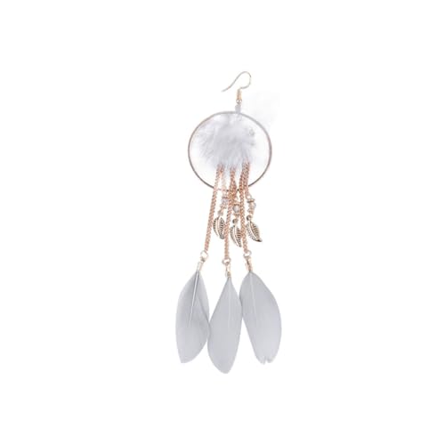 Ipetboom 1 Paar Retro Quasten Ohrringe für Damen Tassel Eardrop Legiertem Blattdesign Partys Reisen von Ipetboom