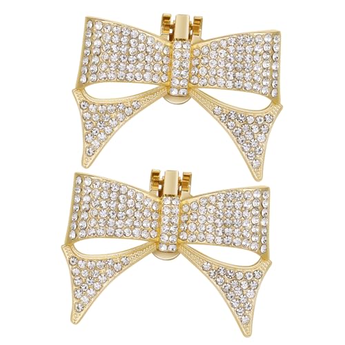 Ipetboom 1 Paar Schuhdekoration Abnehmbare Schuhknöpfe Eleganter Schuhschmuck für Damen Accessoire für Brautschuhe Festliche Anlässe Goldfarbene Verzierung von Ipetboom