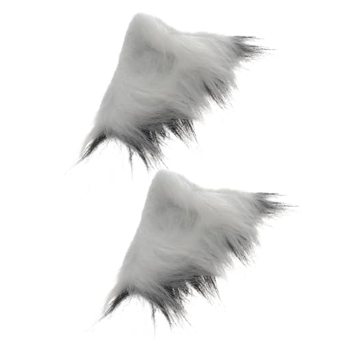 Ipetboom 1 Paar Simulierter Tierkopfschmuck Haarspangen für Mädchen Ohren Haustier Plüsch Tierohr Haarnadeln Party-Haarschmuck Kopfschmuck für Mädchen Dekorative Haarnadel Stoff Weiß von Ipetboom