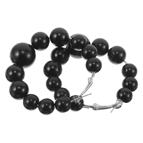 Ipetboom 1 Paar Übertriebene Creolen Tropfenohrringe Mit Kunstperlen – Moderner Runder Ohrschmuck Für Damen Und Formelle Anlässe von Ipetboom