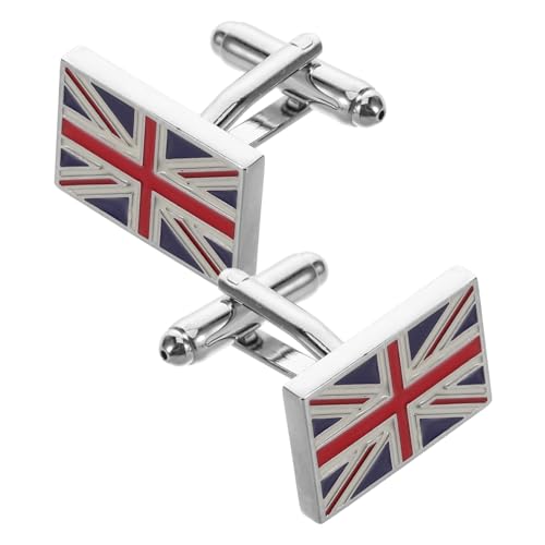 Ipetboom 1 Paar Union Jack-manschettenknöpfe Smokingknöpfe Messing von Ipetboom