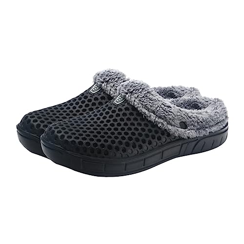 Ipetboom 1 Paar Warm Fuzzy Hausschuhe Damen Herren Rutschfeste Slip Pantoffeln für Zuhause Winterfreundliche Clogs mit Plüschfutter Bequeme Atmungsaktive Slippers für Kalte von Ipetboom