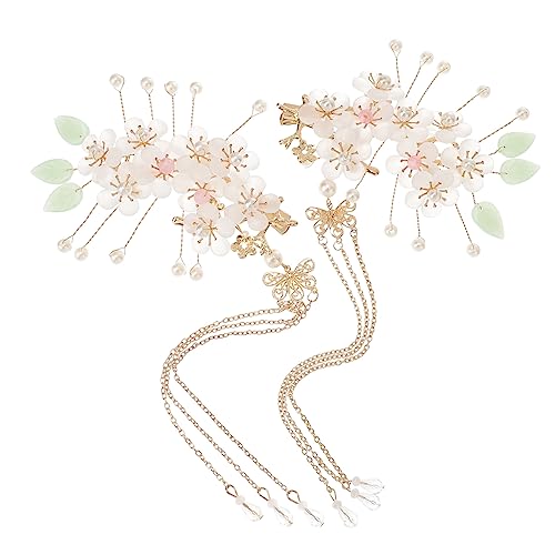 Ipetboom Blumen Haarspange Chinesische Quaste Haarspangen Damen Vintage Haar Accessoire Blume Haarspange von Ipetboom