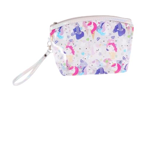 Ipetboom 1 STK PVC Transparente Wasch Tasche Cartoon Mädchen Einhorn Kosmetik Tasche Durchsichtige Kosmetiktasche Durchsichtige Kulturbeutel Student Karikatur Kissenbeutel von Ipetboom