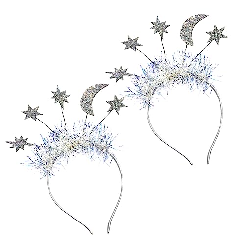 Ipetboom 1 Satz 2 Stk Weihnachtsstern-Stirnband Weihnachtsdekoration Braut-Glitzerstern-Stirnband weihnachtsdeko kopfschmuck trachten haarschmuck Tiara Haarband Blitz Krone von Ipetboom