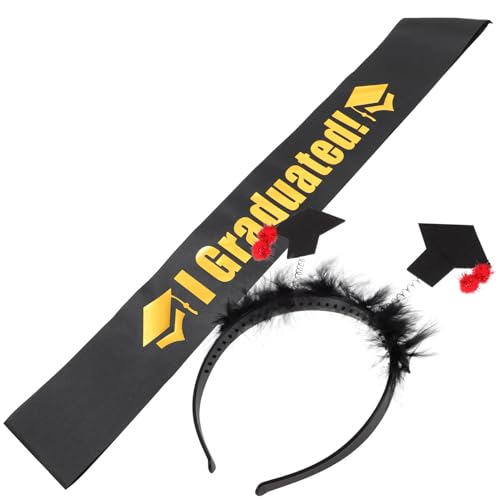 Ipetboom 1satz Abschlussfeier Mit Doktorhut Und Schärpe Teiliges Für Graduierungen Für Fotos Und Feiern Bequemes Stirnband Für Unvergessliche Erinnerungen von Ipetboom