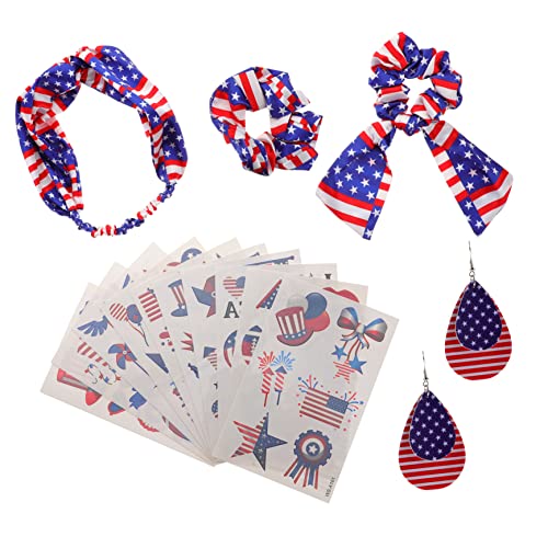 Ipetboom Unabhängigkeitstag-accessoire Patriotischen Ohrringen Stirnband Und Deko-aufklebern Für Party-dekoration von Ipetboom