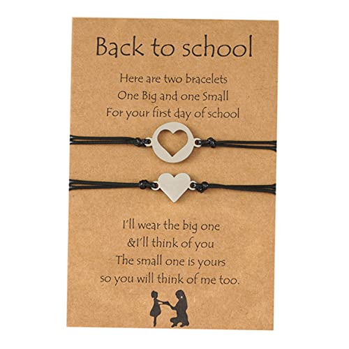 Ipetboom 1 Satz Back To School Armbänder für Mutter und Tochter Verstellbare Herzarmbänder Kreative Einschulungsgeschenke für Ersten Schultag Ipetboom 1 Satz Back To School Armbänder für Mutter und Tochter Verstellbare Herzarmbänder Kreative Einschulungsgeschenke für Ersten Schultag von Ipetboom