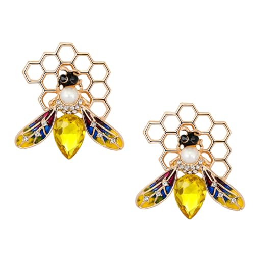 Ipetboom 1 Satz Bienenform Brosche Umweltfreundliche Legierungs Anstecknadeln Für Kleidung Für Formelle Informelle Anlässe Dekoratives Accessoire Für Jacken Schals Hüte 2 Stück von Ipetboom