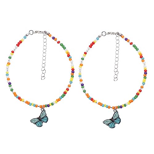 Ipetboom 1 Satz Bohemian Bead Fußkettchen Für Damen Verstellbare Fußkette Reisperlen Für Strand Partys Alltagslooks 2 Stück von Ipetboom