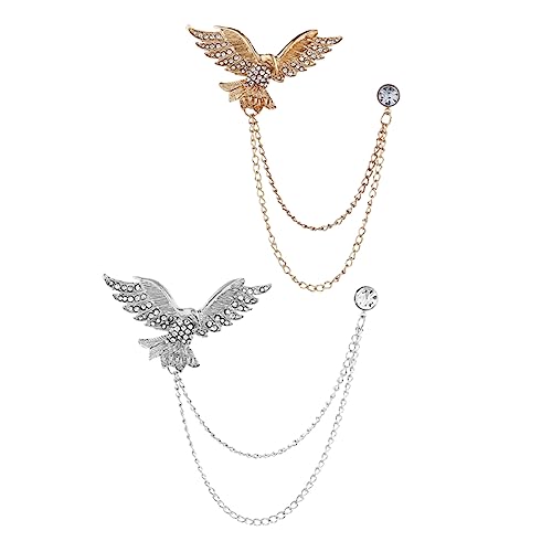 Ipetboom 1 Satz Brosche Anstecknadel Mit Kette Eleganter Design Anstecker Für Hemd Anzug Kleidung Für Hochzeiten Partys Besondere Anlässe 2 Stück von Ipetboom