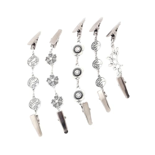 Ipetboom 1 Satz Cardigan-clip Clips Verschlüsse Für Cardigan Clip Sweater Clip Pulloverklammern Kleidungsklammern Schal-clip Pulloverkette Pulloververschluss Ferrolegierung Silver 5 Stück von Ipetboom