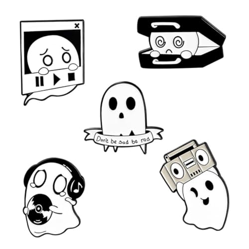 Ipetboom 1 Satz Cartoon Ghost Broschen Niedliche Muster Anstecker Für Kleidung Zubehör Für Halloween Partys Bequeme Broschen 5 Stück von Ipetboom