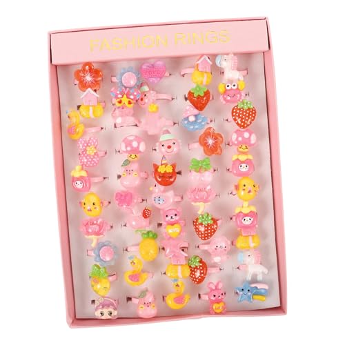 Ipetboom 1 Satz Cartoon Ringe Verstellbare Finger Ringe Harz Lustige Ring Spielzeuge Für Geburtstagsfeiern Kreative Anlässe 50 Stück von Ipetboom