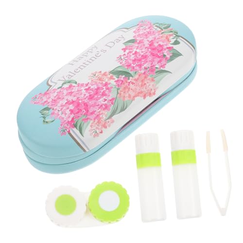 Ipetboom 1 Satz Doppellagiges Brillenetui Bildschirm Stand Einstellbar Fall Schutz Nacht Sonnenbrille Schlüsselband Telefon-Lanyard Automatisch Veranstalter Kette Beflocktes Tuch Blue von Ipetboom