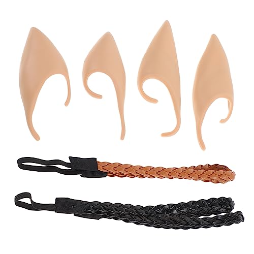 Ipetboom 1 Satz Elf Ohren Stirnband Cosplay Fee Ohr Manschetten Haargummis für Zöpfe halloween kostüm halloween costume weihnachtsdeko Haarband imitierte Ohrstützen bilden von Ipetboom