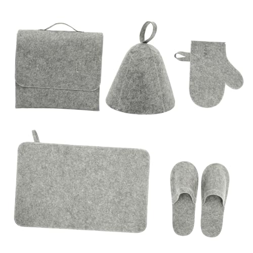 Ipetboom 5-teiliges Sauna-set Filz-banya-hut Saugfähige Handschuhe Hausschuhe Badematte Aufbewahrungstasche Unverzichtbares Sauna-zubehörset Für Damen von Ipetboom