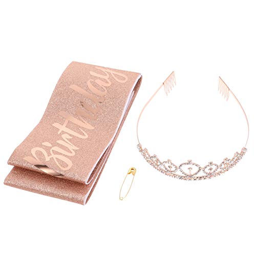 Ipetboom 1satz Birthday Queen Schärpe Und Krone Set Für Mädchen Elegante Kostüm Accessoires Für Geburtstagsfeiern Inklusive Schulterband Und Haarschmuck Für Party-dekorationen von Ipetboom